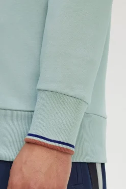 Clearance Fred Perry Trui Half Zip Silver Blue