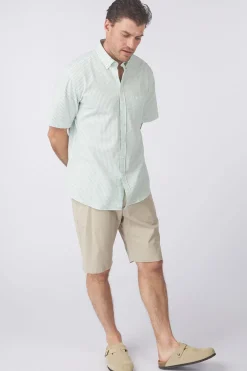 New Fynch-Hatton Hemd Seersucker Stripes Stone