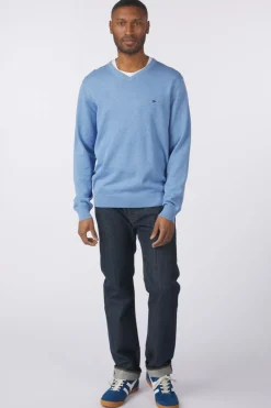 Sale Fynch-Hatton Trui V-Neck Superfine Crystal Blue