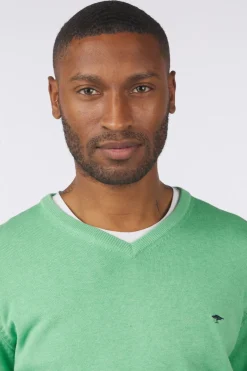 Best Fynch-Hatton Trui V-Neck Superfine Turf Green
