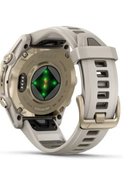 Hot Garmin Sporthorloge Fenix 8 43mm, Amoled Saffier Goud/Grijs, Titanium