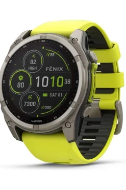 Clearance Garmin Sporthorloge Fenix 8 51mm Saffier Solar Graphite/Yellow Titanium