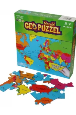 Fashion GEOTOYS GeoPuzzel Wereld 68 stukken (NL) 660 x 318 mm 2016