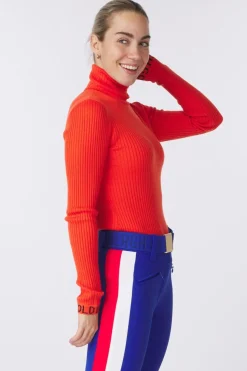 Online Goldbergh Fleece Mira Long Sleeve Knit Sweater Orange