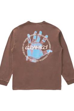 Online Gramicci T-Shirt Climber'S Hand Ls Tee Pigment Brown