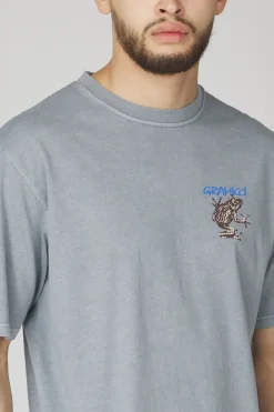Fashion Gramicci T-Shirt Sticky Frog Tee Slate Pigment