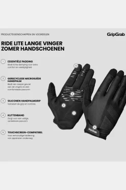 Best GripGrab Handschoenen Ride Rc Lite Padded Full Finger Summer Gl Black