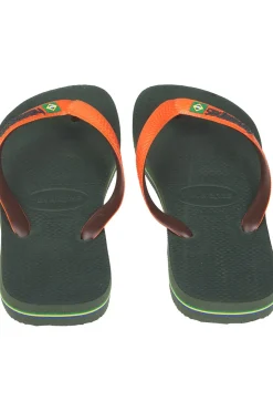 Best Havaianas Slipper Brazil Mix Olive Green/Sunset Orange