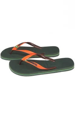 Best Havaianas Slipper Brazil Mix Olive Green/Sunset Orange