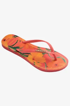 Discount Havaianas Slipper Slim Tropical Orange/Ass. Flower