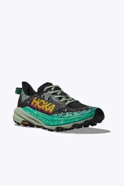 New Hoka Trailschoenen W Speedgoat 6 Black/Aloe Vera