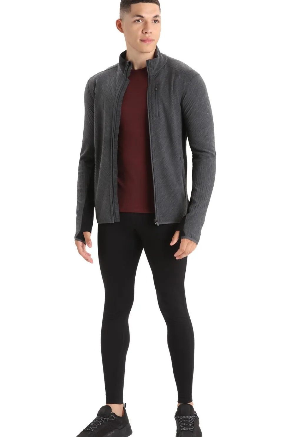 Fleece Descender Ls Zip-icebreaker Outlet