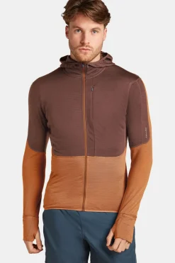 Outlet icebreaker Fleece M Mer 200 Realfleece Descender Ls Zip H Carob/Dusty Clay/Cb