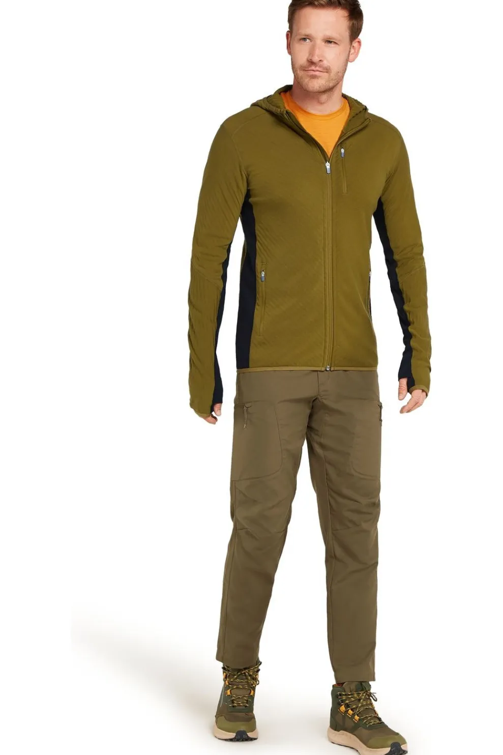 Fleece Men Descender Ls Zip Hood-icebreaker Hot