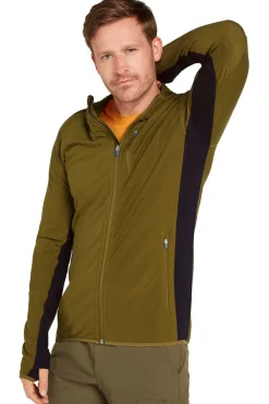 Fleece Men Descender Ls Zip Hood-icebreaker Hot