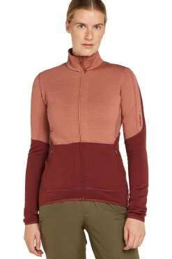 Clearance icebreaker Fleece Mer 400 Realfleece Descender Ls Z Cedar Wood/Port/Cb