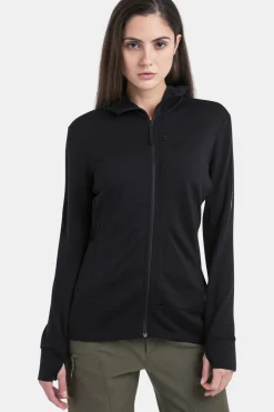Fashion icebreaker Fleece W Mer 260 Quantum Iv Ls Zip Ho Black