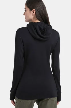 Fashion icebreaker Fleece W Mer 260 Quantum Iv Ls Zip Ho Black