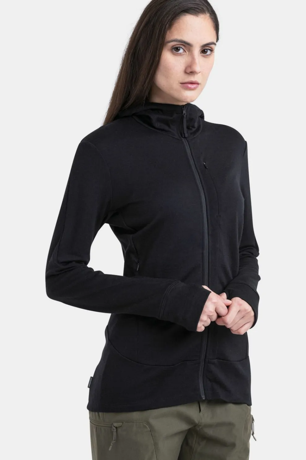 Fashion icebreaker Fleece W Mer 260 Quantum Iv Ls Zip Ho Black