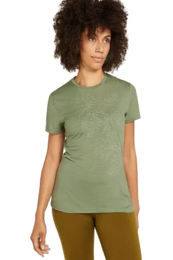 New icebreaker T-Shirt W Mer 150 Tech Lite Ss T Winter Flo Lichen