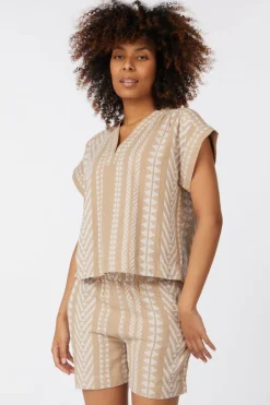 Fashion Ichi Blouse Waldina Ss Simply Taupe