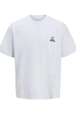 Clearance Jack & Jones T-Shirt Retreat Typographic Bright White