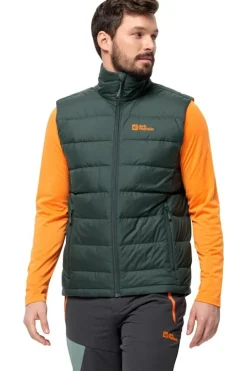 Outlet Jack Wolfskin Bodywarmer Ather Down Vest Black Olive