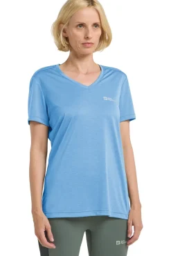 Discount Jack Wolfskin Crosstrail Tee W Mid Blue