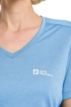 Discount Jack Wolfskin Crosstrail Tee W Mid Blue