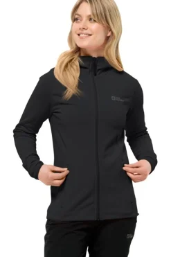 New Jack Wolfskin Fleece Baiselberg Hooded Fz W Black