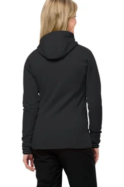 New Jack Wolfskin Fleece Baiselberg Hooded Fz W Black
