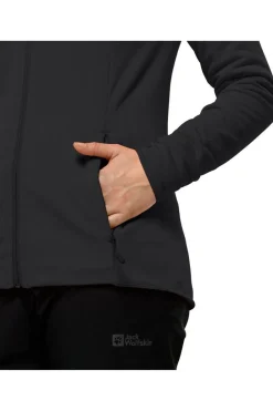 New Jack Wolfskin Fleece Baiselberg Hooded Fz W Black