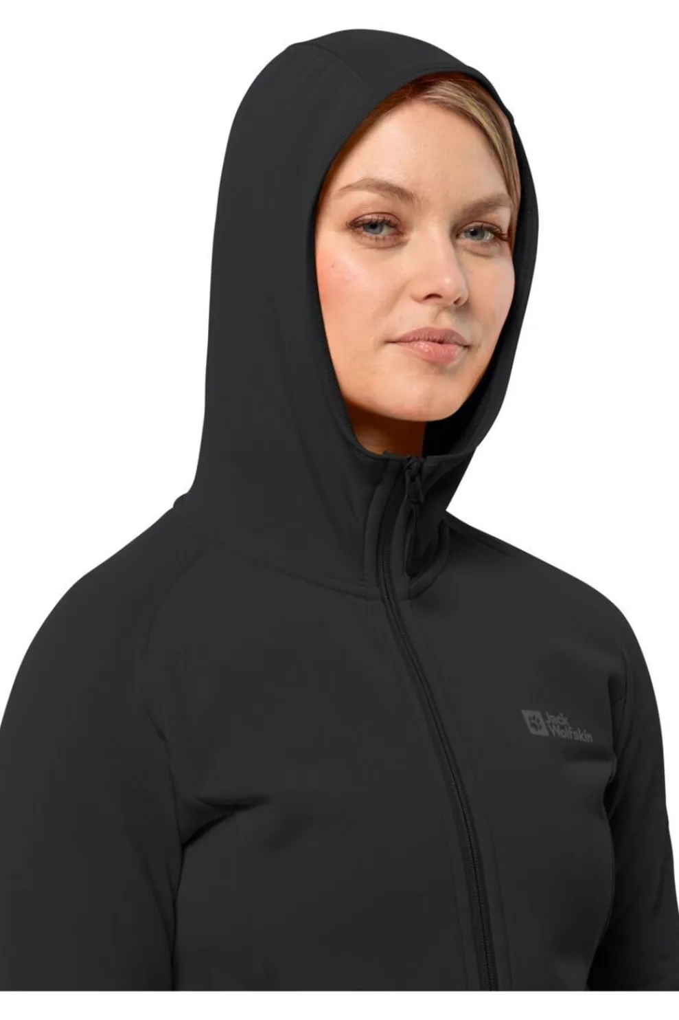 New Jack Wolfskin Fleece Baiselberg Hooded Fz W Black