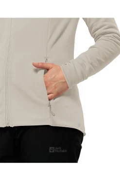 Best Jack Wolfskin Fleece Baiselberg Hooded Fz W Off White/Ecru