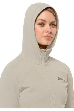 Best Jack Wolfskin Fleece Baiselberg Hooded Fz W Off White/Ecru