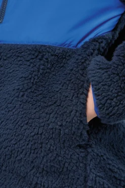 New Jack Wolfskin Fleece Ice Curl Hood Jacket dark blue/royal blue