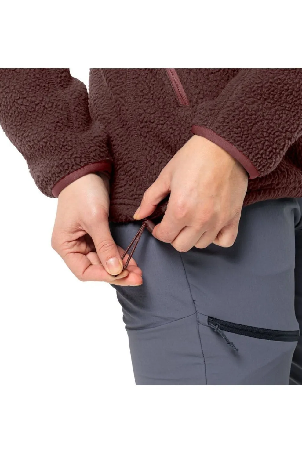 Clearance Jack Wolfskin Fleece Kammweg Pile Fz Dark Maroon