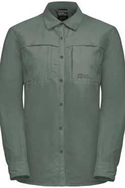 Clearance Jack Wolfskin Hemd Barrier Ls Shirt Hedge Green