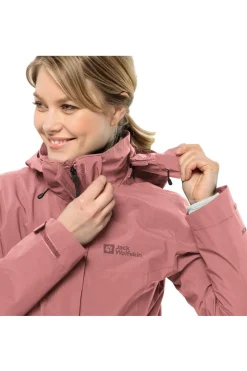 New Jack Wolfskin 3-In-1 Jas Luntal  W Mineral Red