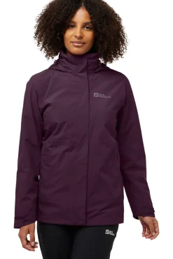Sale Jack Wolfskin 3-In-1 Jas Rotwand 3In1 Midnight Plum