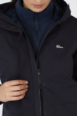 Discount Jack Wolfskin Regenjas Terraview 2L  Coat W Dark Navy
