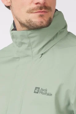 Fashion Jack Wolfskin Regenjas Trailtime 2L Jkt M Eucalyptus