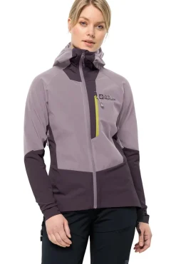 Hot Jack Wolfskin Softshell Jas Alpspitze Hoodie W Dark Purple/Lilac