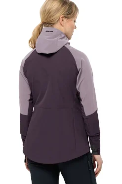 Hot Jack Wolfskin Softshell Jas Alpspitze Hoodie W Dark Purple/Lilac