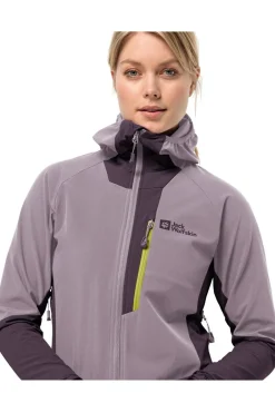 Hot Jack Wolfskin Softshell Jas Alpspitze Hoodie W Dark Purple/Lilac
