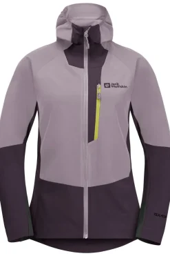 Hot Jack Wolfskin Softshell Jas Alpspitze Hoodie W Dark Purple/Lilac