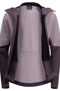 Hot Jack Wolfskin Softshell Jas Alpspitze Hoodie W Dark Purple/Lilac
