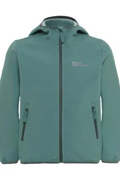 Outlet Jack Wolfskin Softshell Jas Fourwinds Jacket Kids Jade Green