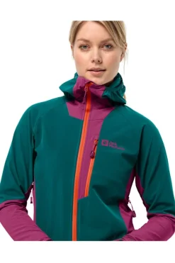 Softshell Jas Alpspitze Hoodie W-Jack Wolfskin Discount