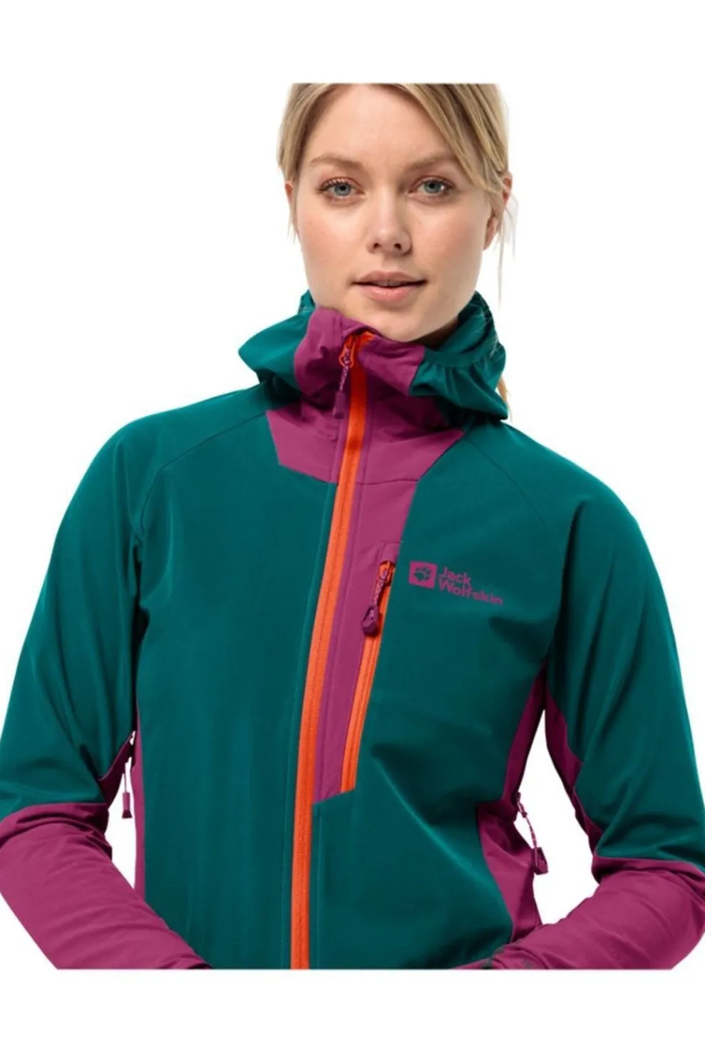 Softshell Jas Alpspitze Hoodie W-Jack Wolfskin Discount